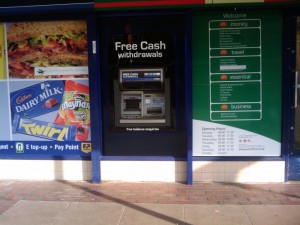 New cash point at Martins / The Post Office in the Vineyards