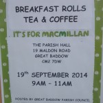 MacMillan charity morning - poster