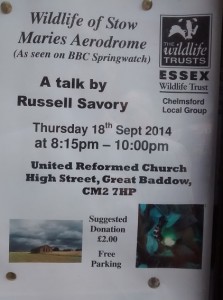 Poster for Stow Maries wildlife talk