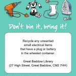 Great Baddow-library weee recycling poster